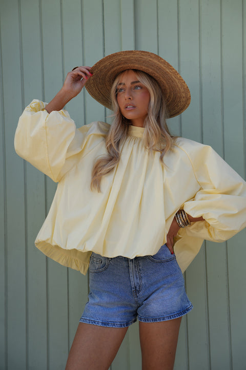 Lorena jaune - Blouse dos nu