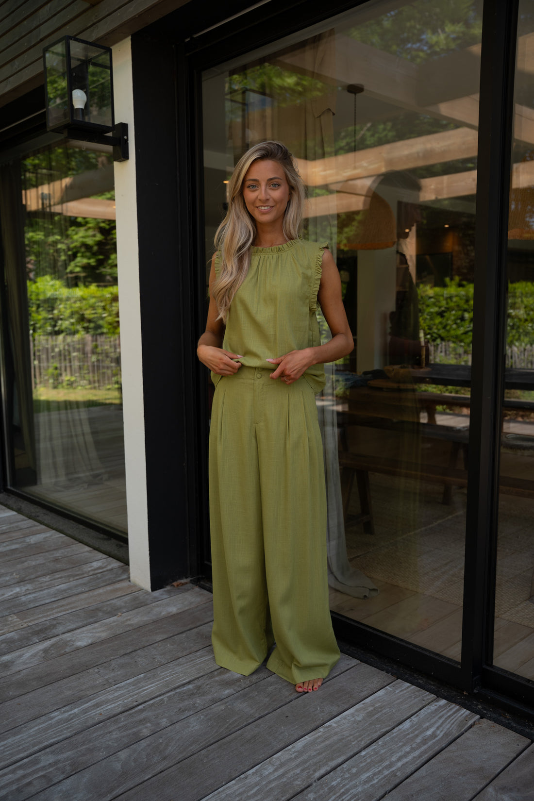 Orelia vert - Ensemble pantalon/top