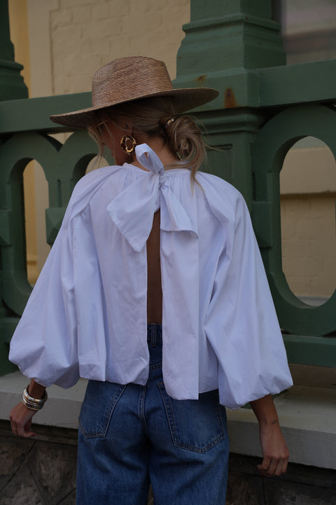 Lorena blanche - Blouse dos nu