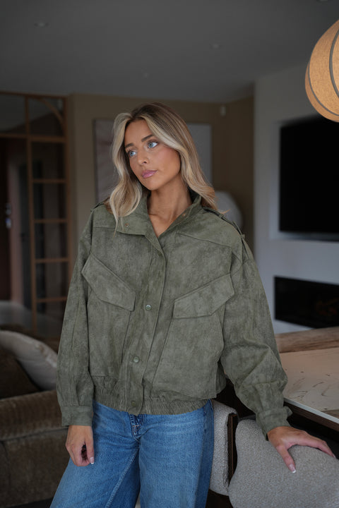 Alcina kaki - Veste suédée