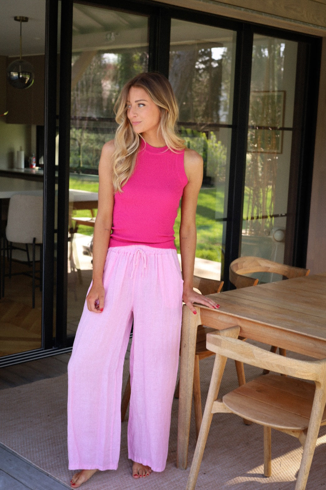 Lindie rose - Pantalon lin