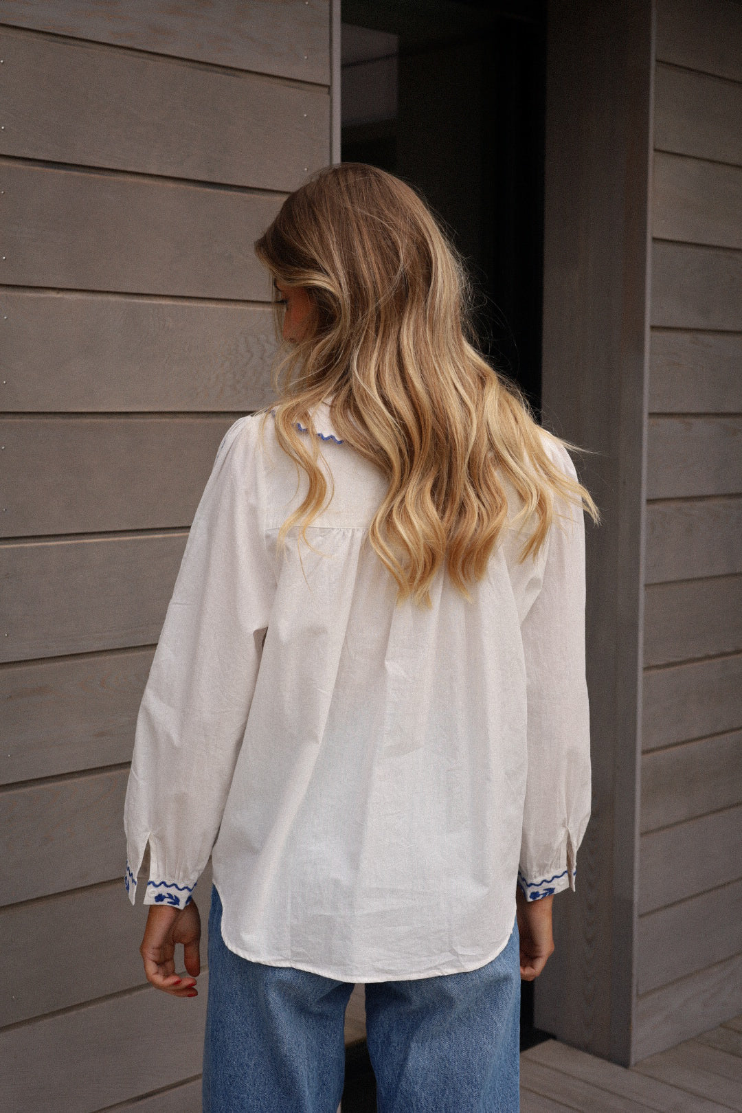 Fidji blanche - Blouse brodée