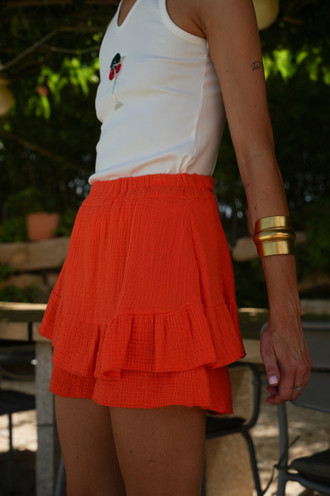 Lola orange - Jupe short