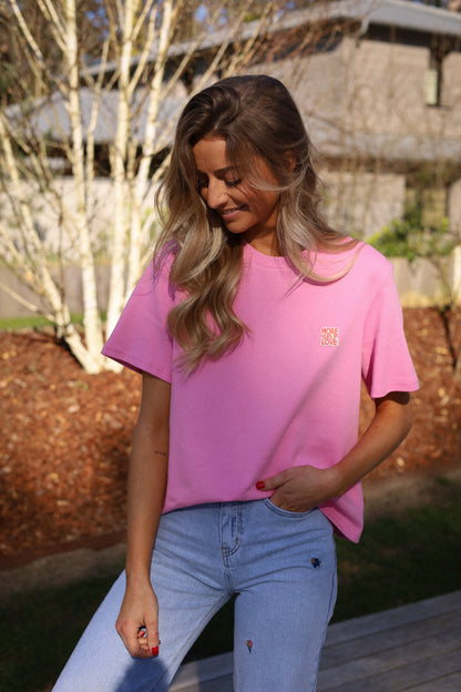 Yasmina rose - T-shirt brodé