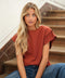 Lizo terracotta - T-shirt col rond