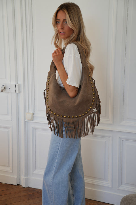 Kassandra taupe - Sac en cuir