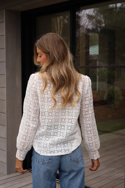 Solan blanche - Blouse brodée