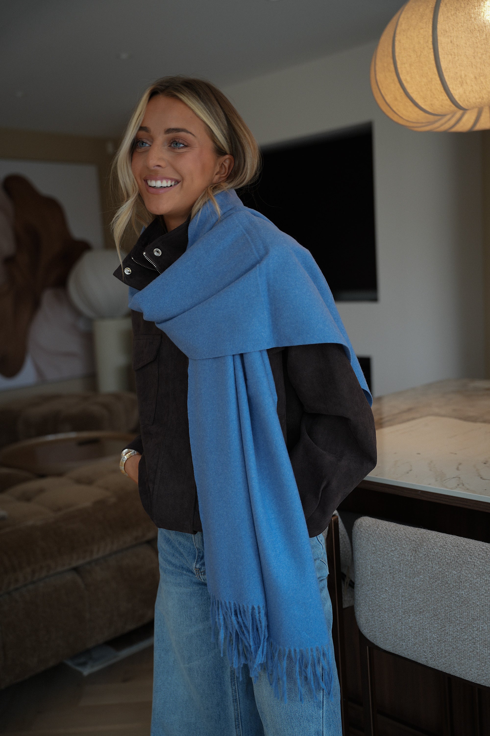 Capucine bleu azur - Écharpe douce