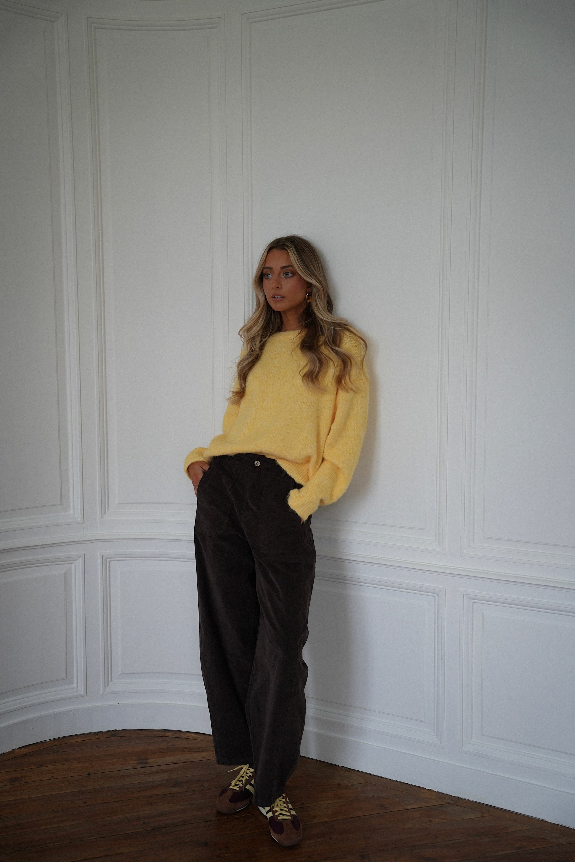 Elly chocolat - Pantalon velours