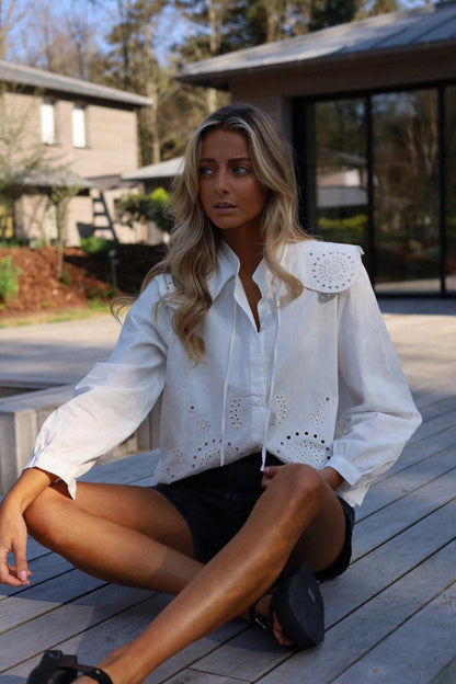Fanny écrue - Blouse brodée