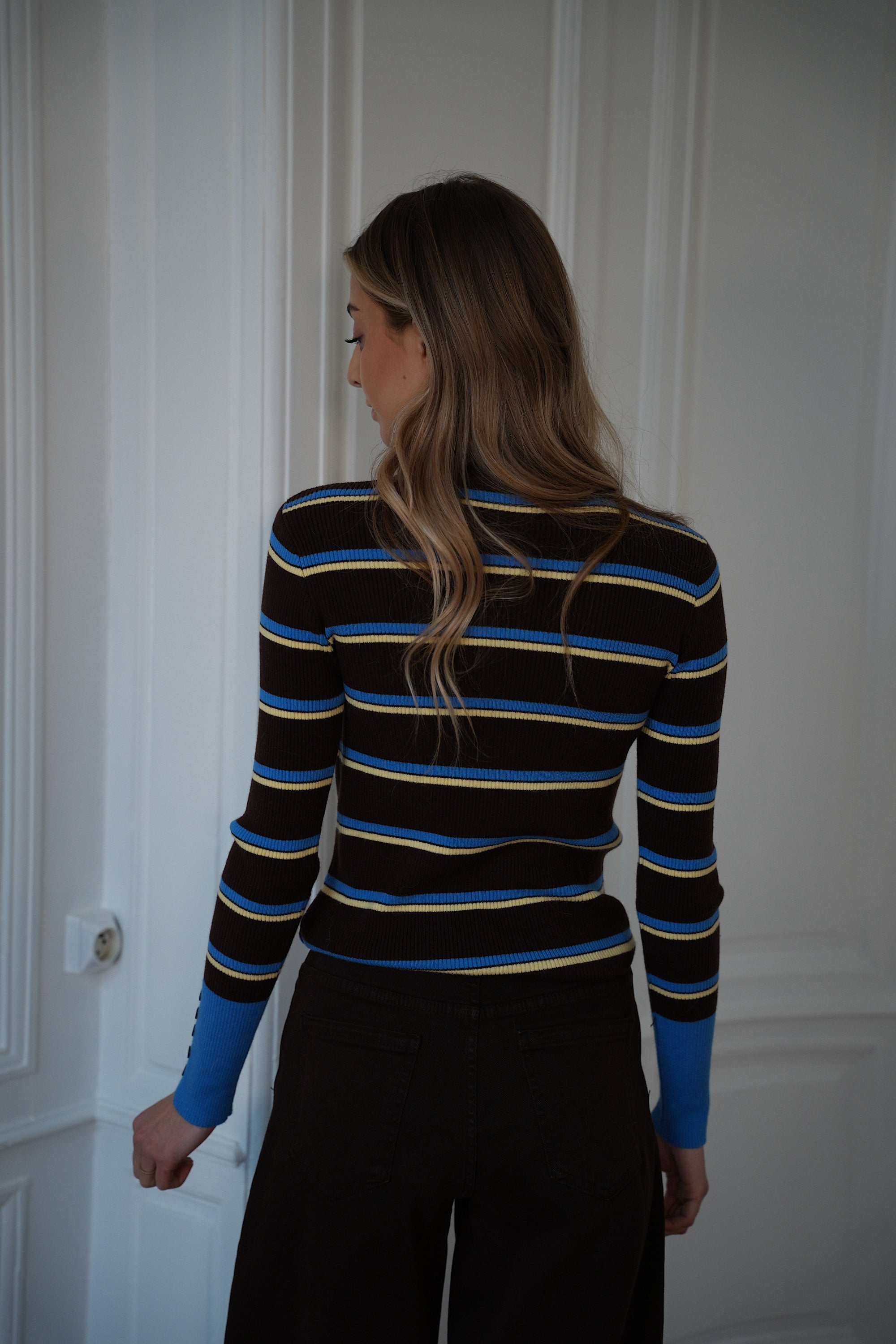 Raph chocolat/bleu - Pull fin