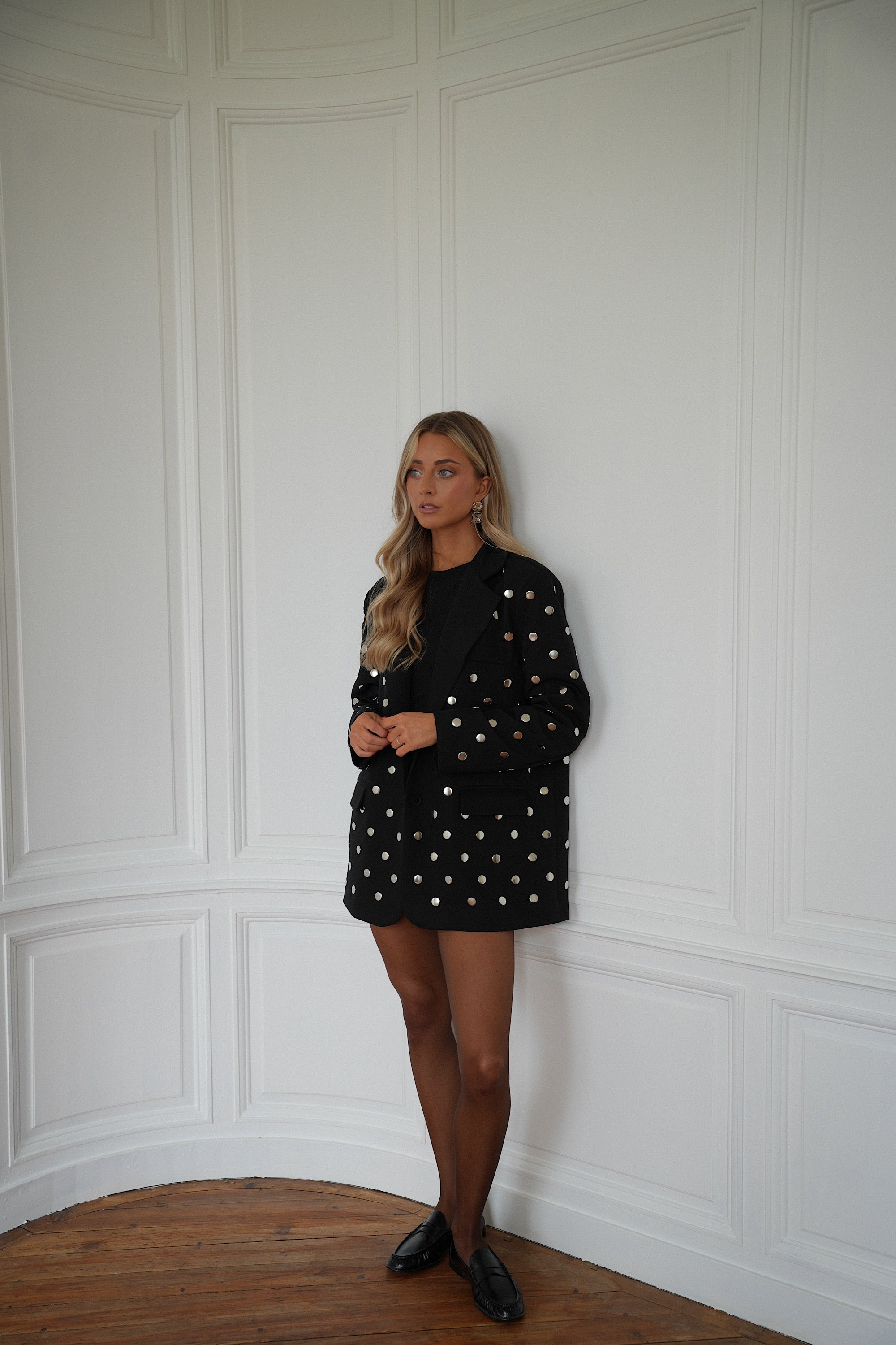 Mily noire - Veste blazer cloutée