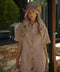 Justine camel - Combishort en jean
