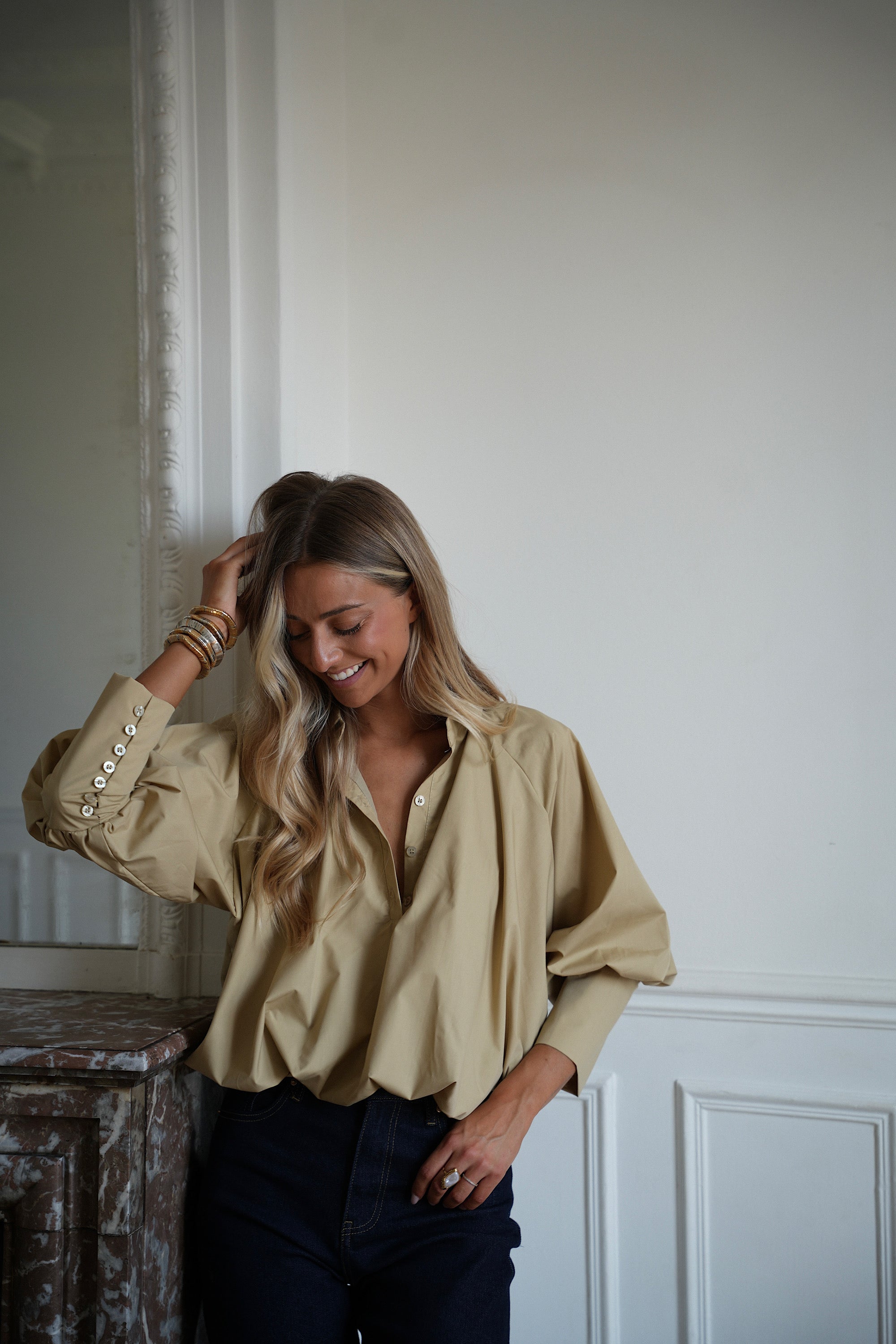 Alice olive - Blouse ballon