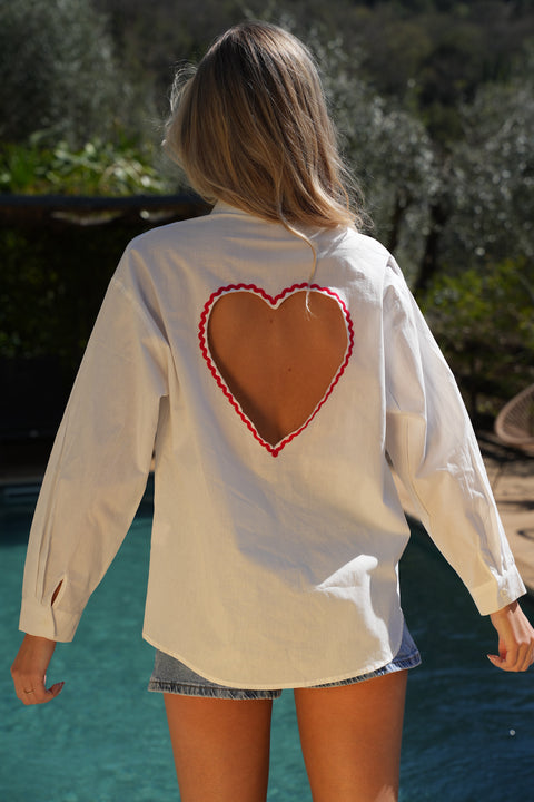 Alia blanche - Chemise cœur