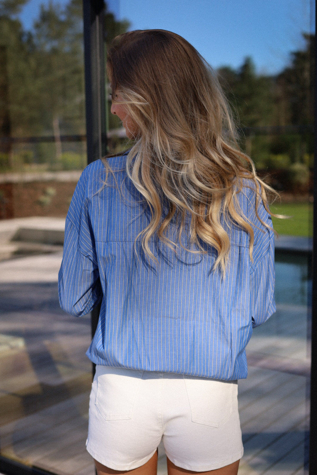 Gloria bleue - Chemise cœurs