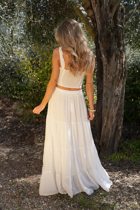 Chloé blanche - Jupe longue