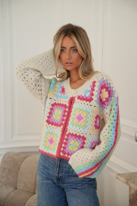 Oliane coloré - Gilet en crochet