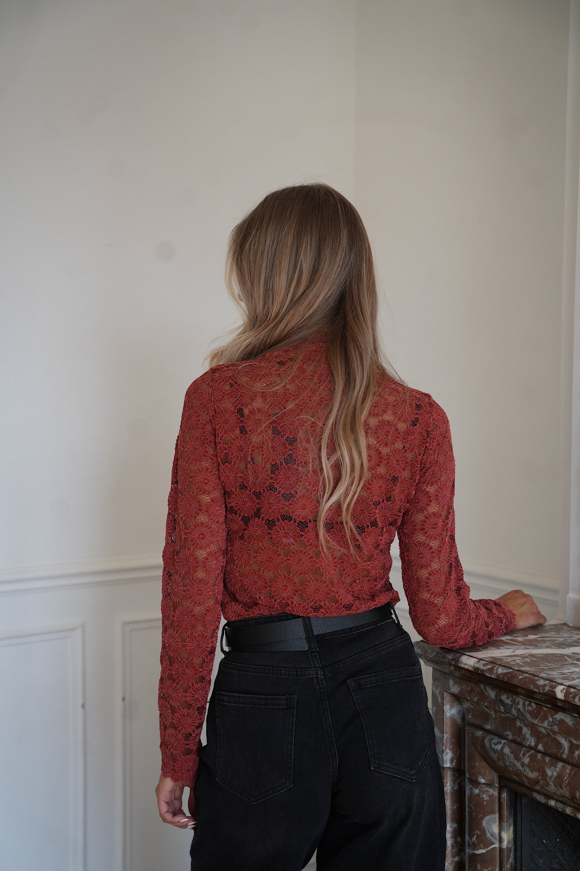 Stanley terracotta - Blouse brodée
