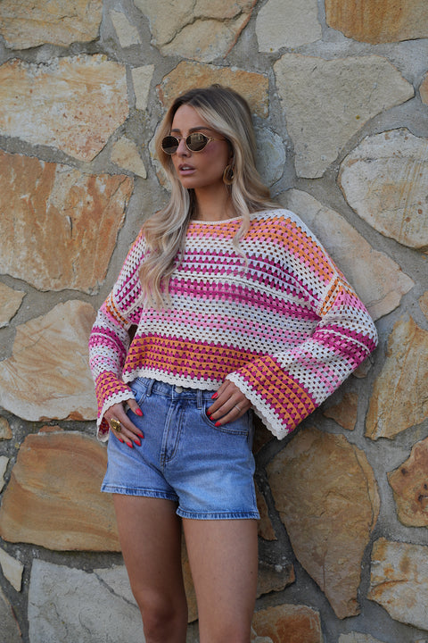 Roy coloré - Blouse en crochet