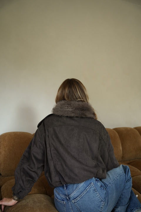 Coline chocolat - Manteau fourré