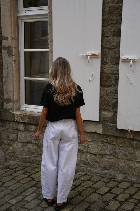 Yola blanc - Pantalon clouté