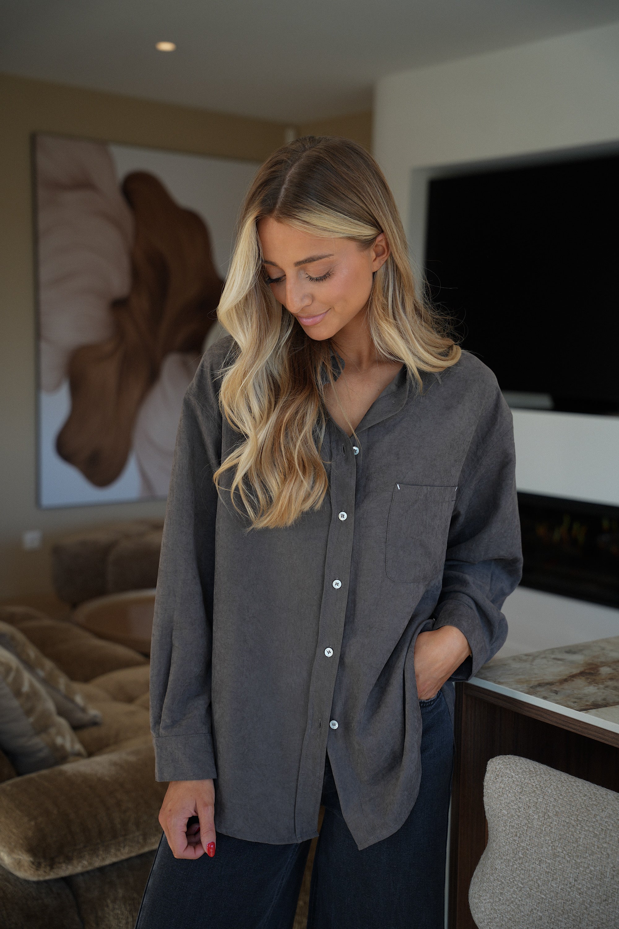 Shella chocolat - Chemise ample