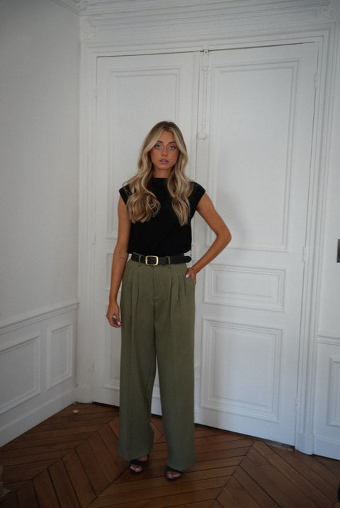 Achille kaki - Pantalon droit