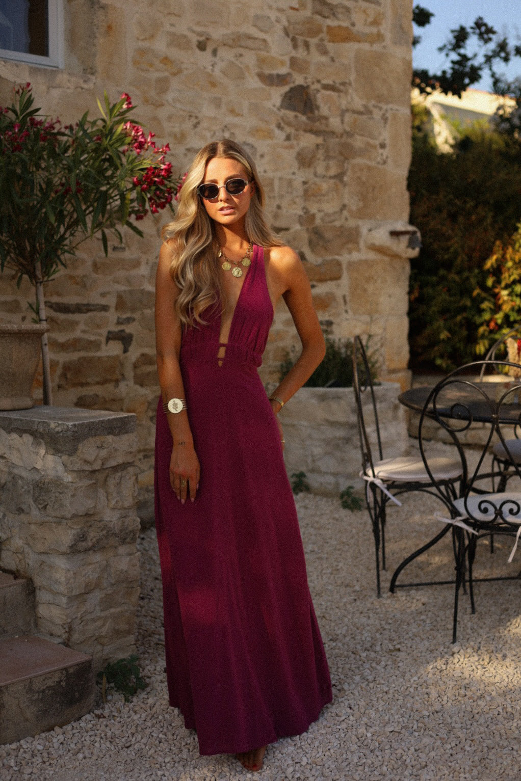 Iris prune - Robe longue