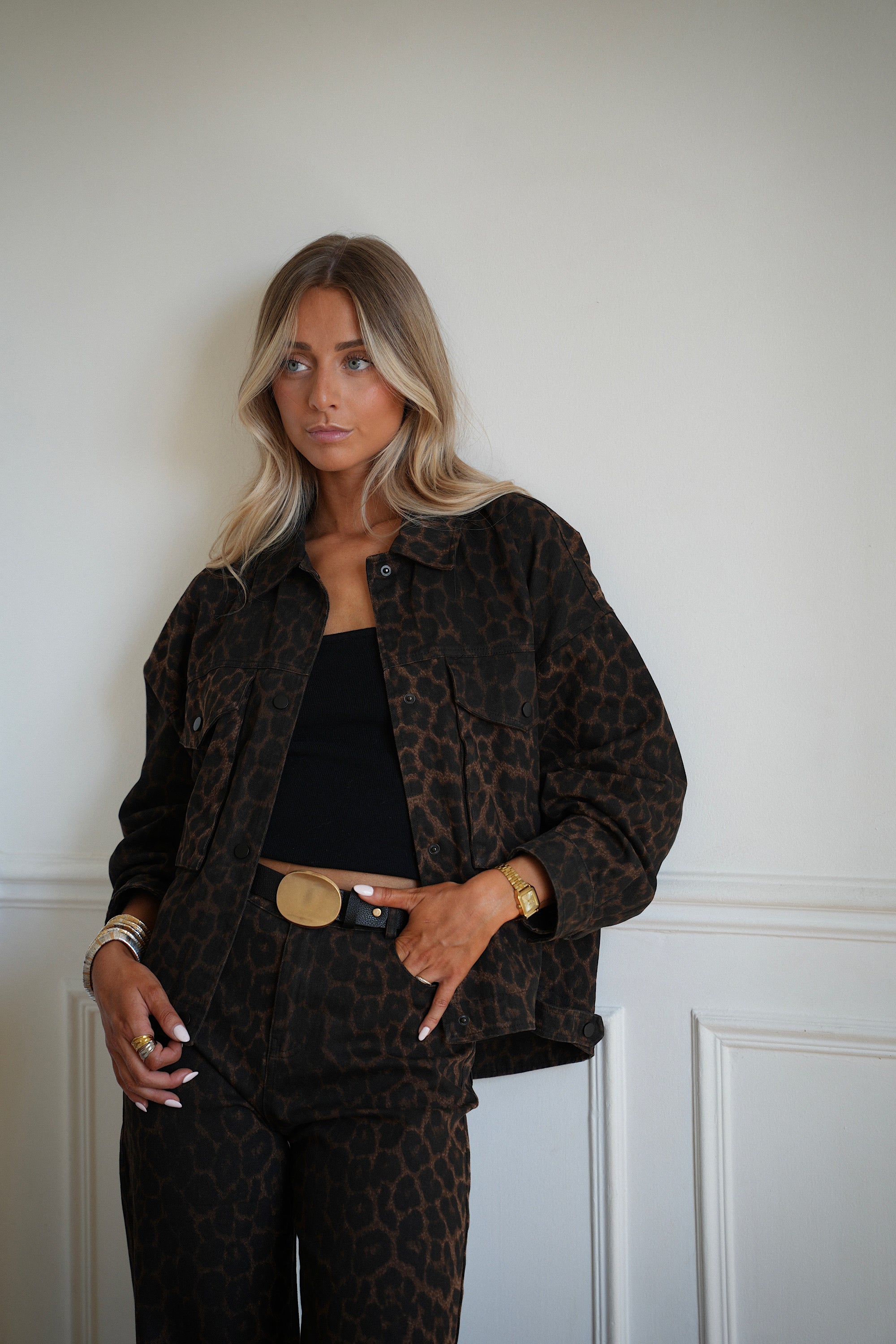 Garance léopard - Veste en jean