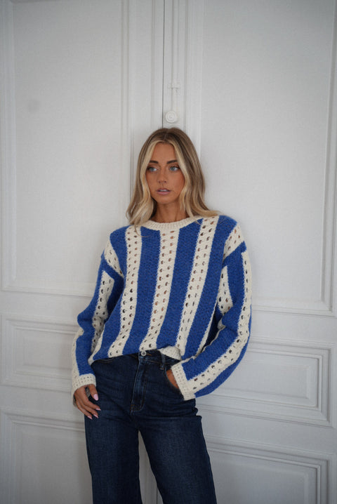 Junio bleu - Pull rayé