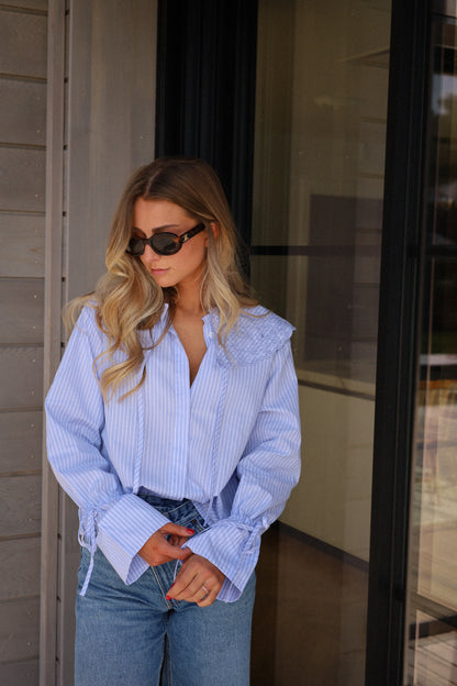 Kaly bleue - Blouse rayée