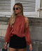 Octavia terracotta - Blouse ajourée