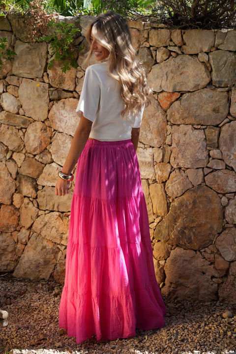 Chloé rose - Jupe longue