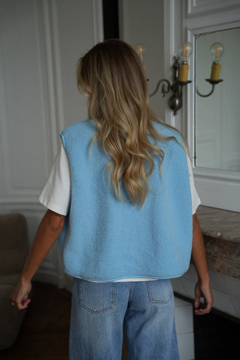 Marwa bleue - Veste sans manches