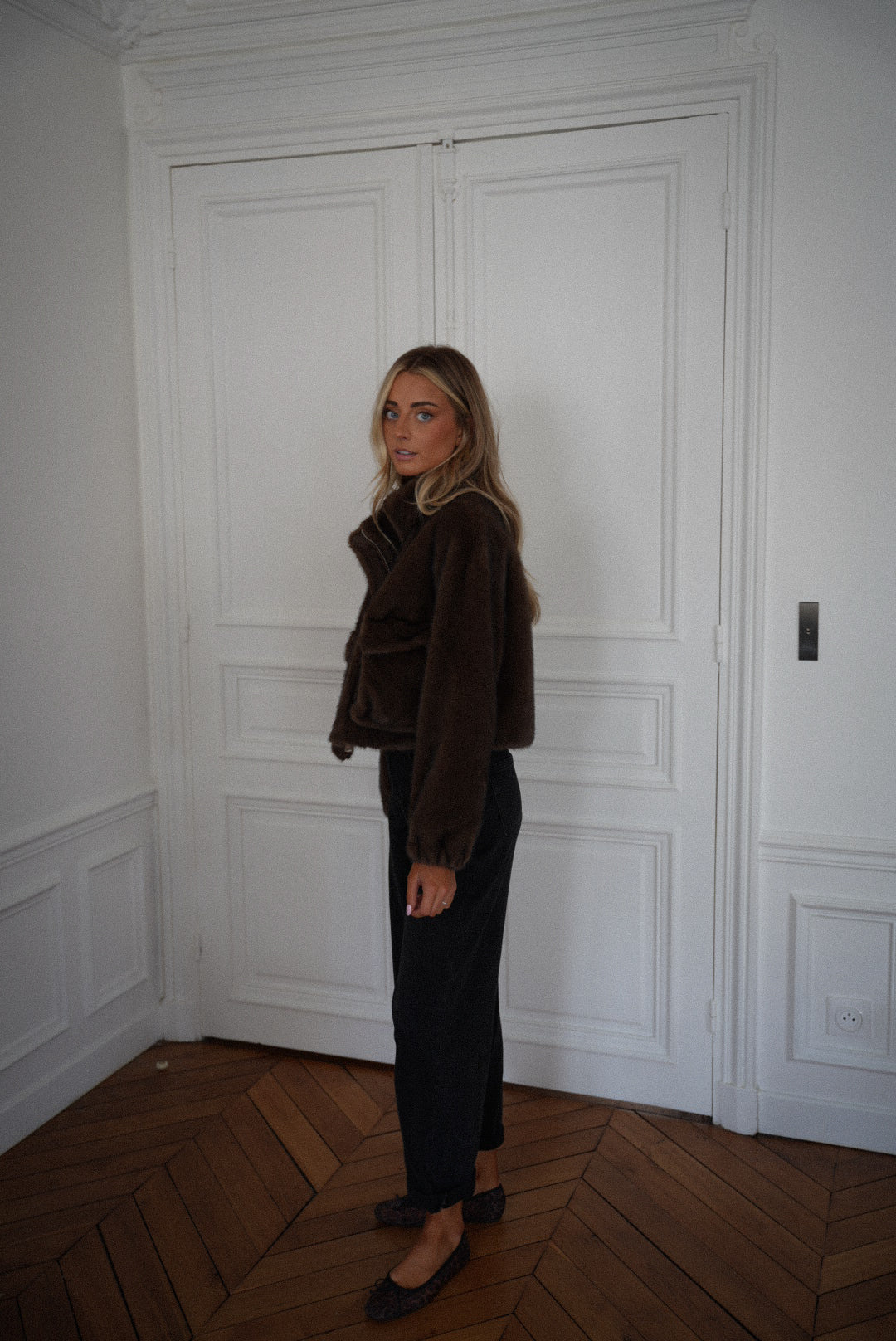 Maelle chocolat - Manteau fourrure