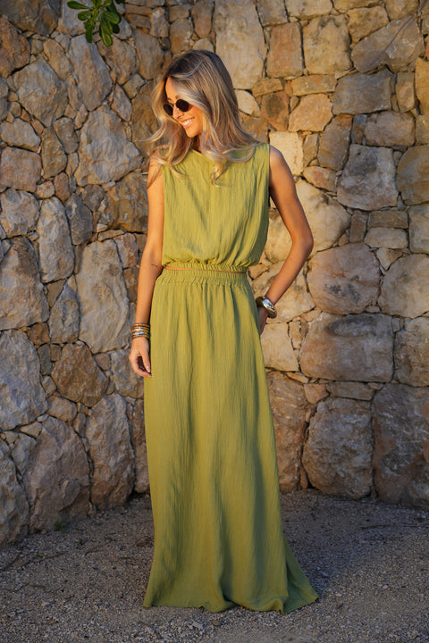 Elize olive - Ensemble jupe/top