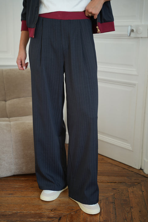 Terry marine - Pantalon droit