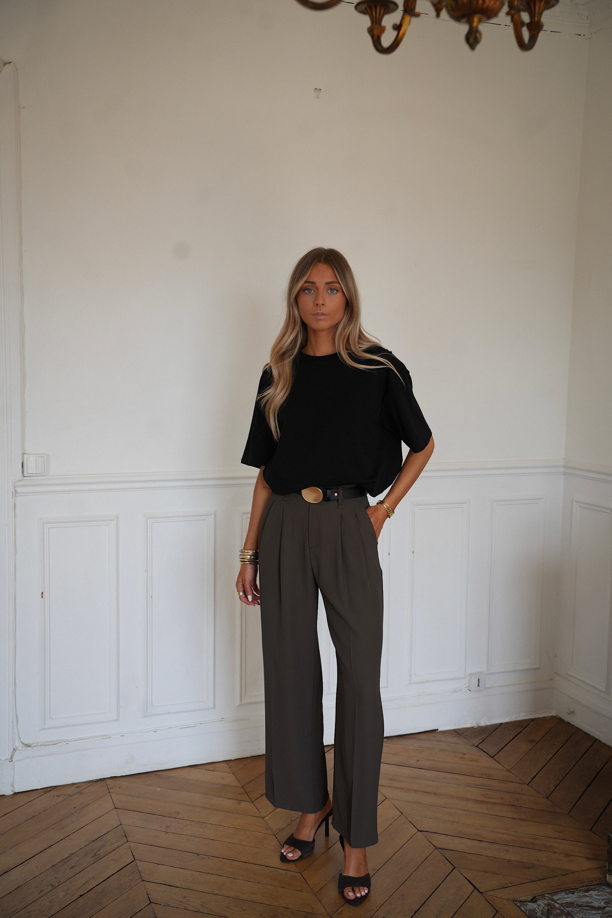 Salomé chocolat - Pantalon fluide
