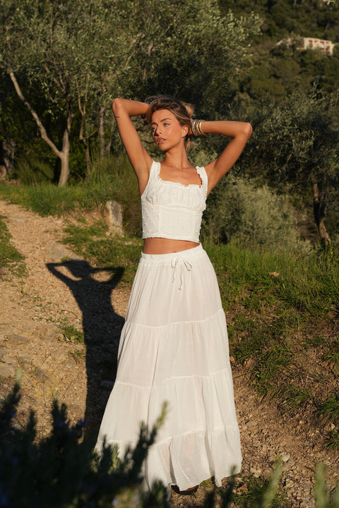 Chloé blanche - Jupe longue