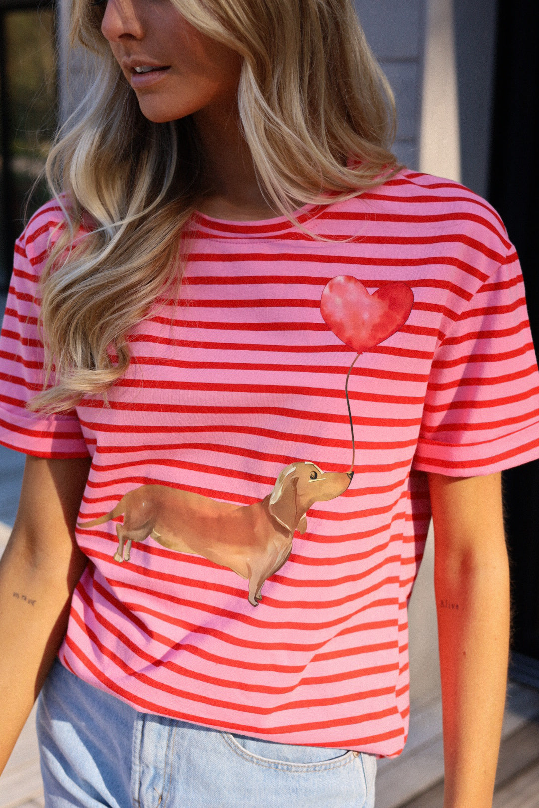Val rose - T-shirt rayé