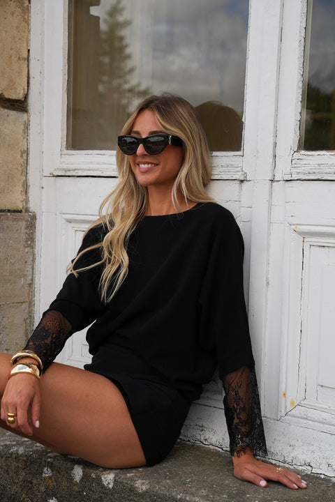 Naya noir - Pull dentelle