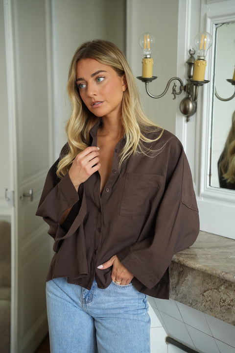 Dorine chocolat - Chemise ample