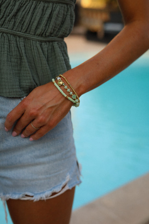 Monica vert - Bracelet perles
