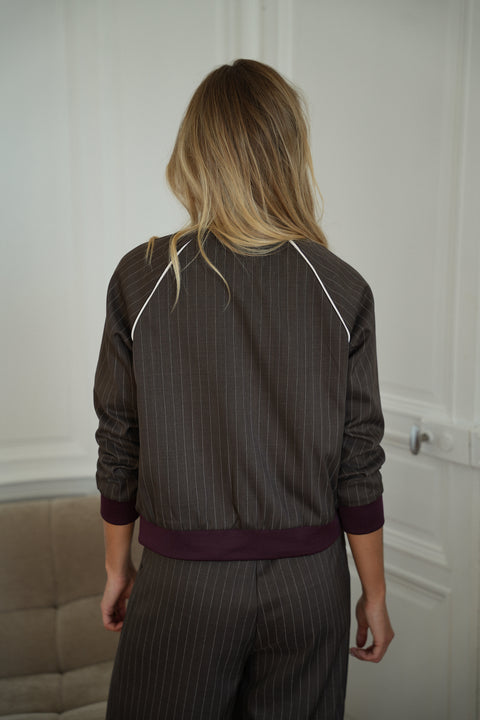 Cléa taupe - Veste zippée