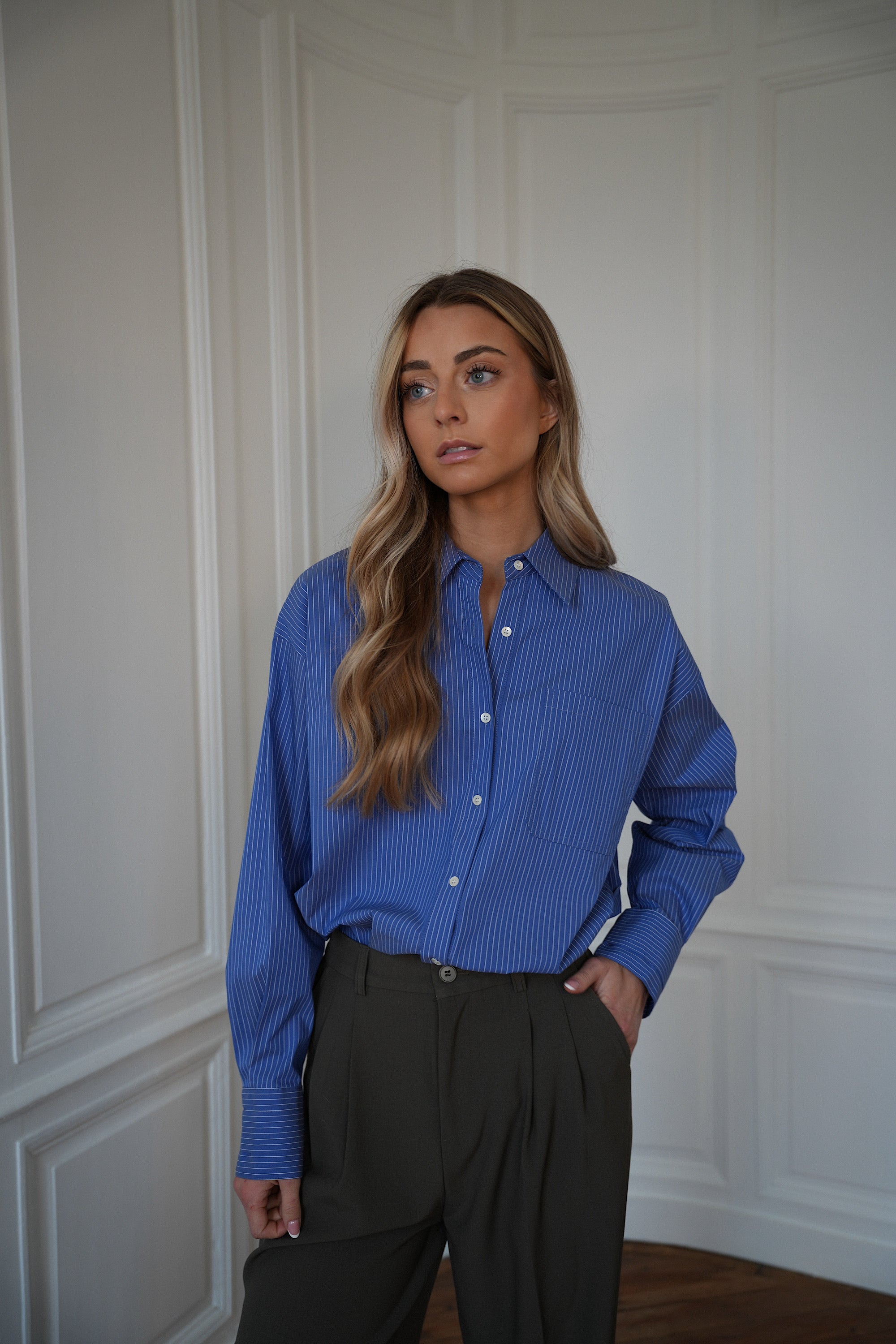 Delia bleue - Chemise rayée