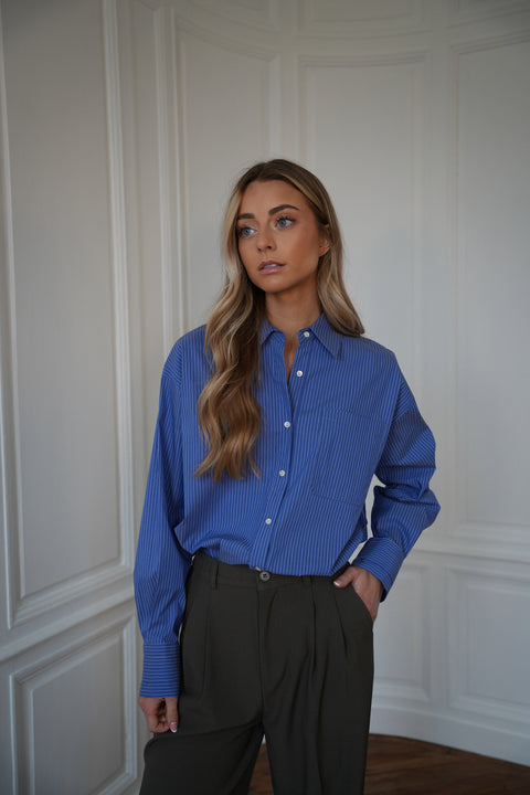 Delia bleue - Chemise rayée