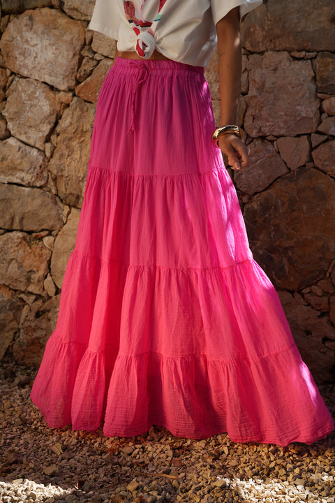 Chloé rose - Jupe longue