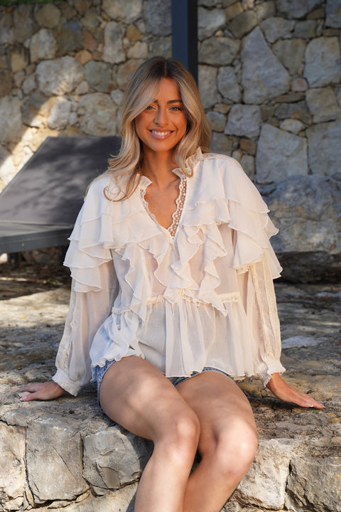 Laurette crème - Blouse fluide