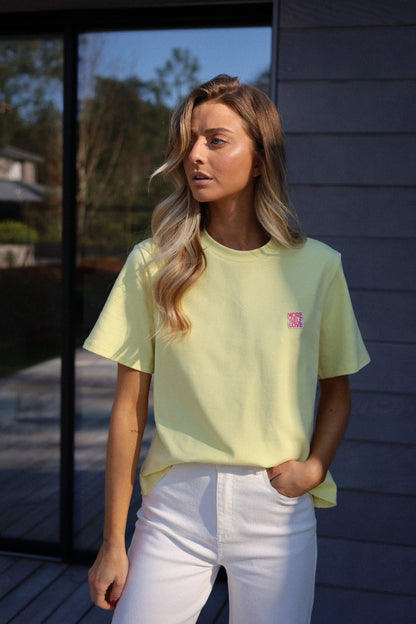 Yasmina jaune - T-shirt brodé